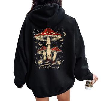 Subtle Boho Flowers Anti Trump Anti Maga Women Oversized Hoodie Back Print - Thegiftio UK