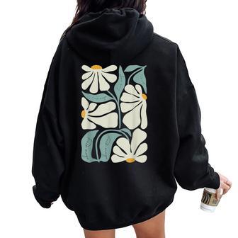 Subtle Flower Trump Floral Boho Aesthetics Women Oversized Hoodie Back Print - Thegiftio UK