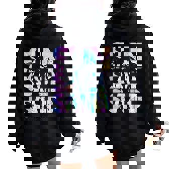 Sun Salt Sand Beach Palm Tree Cool Summer Vacation Women Men Women Oversized Hoodie Back Print - Monsterry