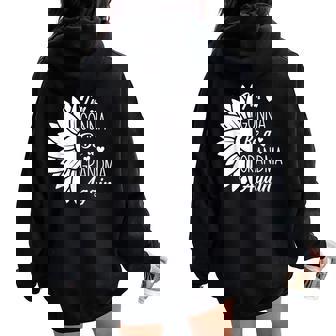 Sunflower I'm Gonna Be A Grandma Again Grandma Small Black Women Oversized Hoodie Back Print - Seseable