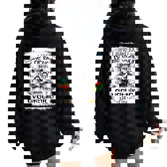 I Survived 100 Days Of School Teacher & Kid Raccoon Women Oversized Hoodie Back Print - Thegiftio UK