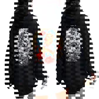 Tatuaje De Pin Up Girl American Traditional Tattoo Women Oversized Hoodie Back Print - Regaloses