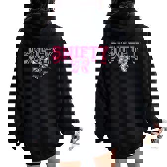 Taylor Personalized Name I Love Taylor Girl 70s Disco Bow Women Oversized Hoodie Back Print - Monsterry
