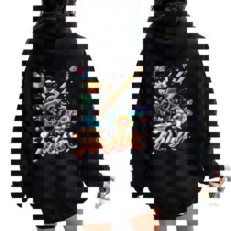 Taylor Primer Nombre I Love Taylor Girls Groovy Birthday Y2k Women Oversized Hoodie Back Print - Regaloses