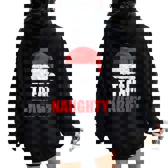 Team Naughty Family Christmas Sweater Men Women Women Oversized Hoodie Back Print - Monsterry