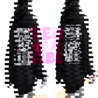 Ten Is A Vibe 10th Birthday Groovy Girls 10 Years Old Women Oversized Hoodie Back Print - Monsterry
