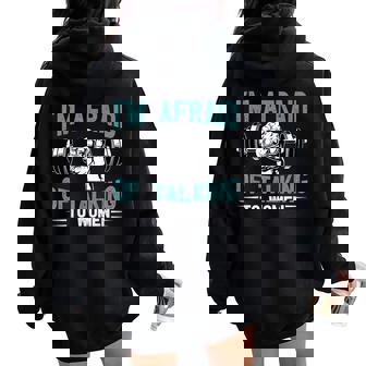Tengo Miedo De Hablar Con Es Entrenamiento Satírico Divertido Women Oversized Hoodie Back Print - Regaloses
