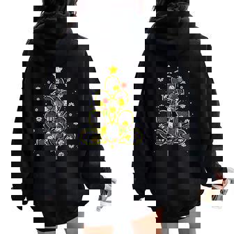 Tennis Christmas Tree Xmas Player Boys Girls Men Women Kids Women Oversized Hoodie Back Print - Monsterry