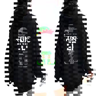 Tennis Elf Matching Family Group Christmas Holiday Women Oversized Hoodie Back Print - Monsterry