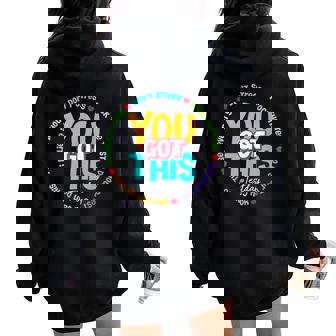 Test Day Rock The Test Teacher Testing Day You Got This Women Oversized Hoodie Back Print - Thegiftio UK