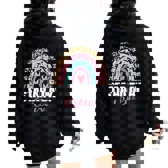Test Staar Day Crew Mode On Teacher Testing Rainbow Women Oversized Hoodie Back Print | Mazezy