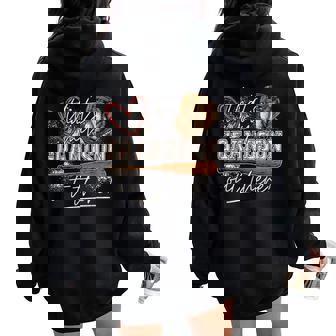 That's My Grandson Out There Baseball Grandma Women Oversized Hoodie Back Print - Thegiftio UK