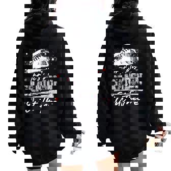That's My Grandson Out There Grandma Baseball Mother's Day Women Oversized Hoodie Back Print | Mazezy