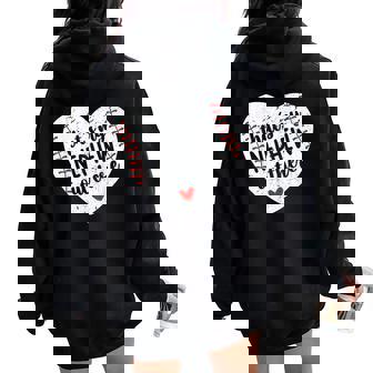 That’S My Nephew Out There Baseball Aunt Heart Women Oversized Hoodie Back Print - Thegiftio UK