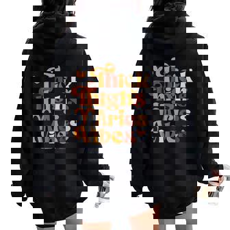 Thick Thighs Aries Vibes Melanin Black Birthday Women Oversized Hoodie Back Print - Thegiftio UK