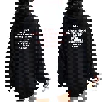If You Think My Girlfriend Can Fight You Should See Her Box Women Oversized Hoodie Back Print - Monsterry