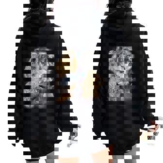 Three Groundhog Moon 3 Groundhog Groundhog Day Women Women Oversized Hoodie Back Print - Thegiftio UK