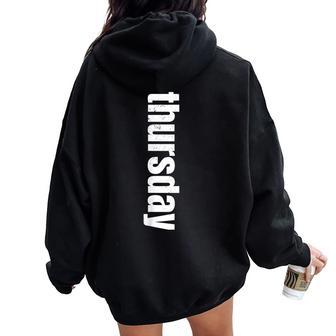 Thursday Days Of The Week Boys Girls Women Oversized Hoodie Back Print - Thegiftio UK