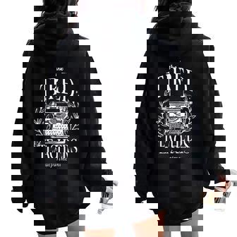 The Tired Teachers Department Teacher Appreciation Day Women Oversized Hoodie Back Print - Regaloses