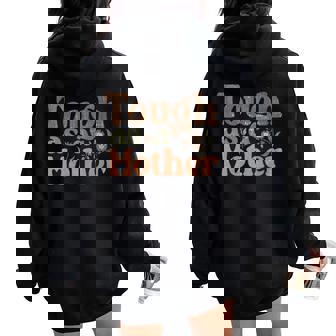 Tough As A Mother Vintage Flower Mom Mother's Day Women Oversized Hoodie Back Print - Thegiftio