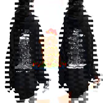 Toy Poodle Lover Family Matching Santa Toy Poodle Christmas Women Oversized Hoodie Back Print - Monsterry