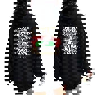 Track Mom Leopard Track And Field Mom Track And Field Mama Women Oversized Hoodie Back Print - Seseable