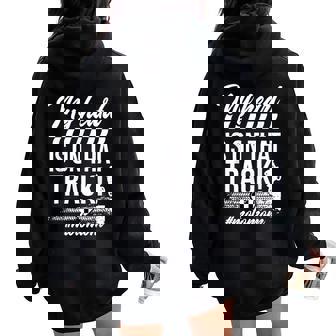On That Track Moto Mom Motocross Mom Motocross Rider Mother Women Oversized Hoodie Back Print | Mazezy