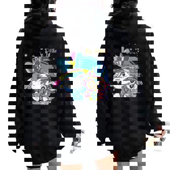 Tribal Owl Bunny Be Wild Cute Rabbit Owl Lovers Women Oversized Hoodie Back Print - Monsterry