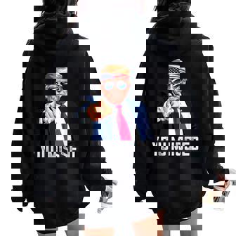 Trump You Missed Twice Bandana De La Bandera Estadounidense Trump 2024 Women Oversized Hoodie Back Print - Regaloses