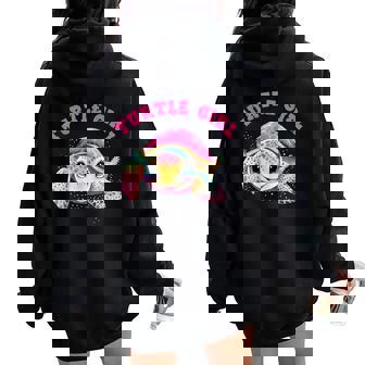 Turtle Girl Traje Del Día De La Tierra Para Niñas Tortuga Para Niña Women Oversized Hoodie Back Print - Regaloses