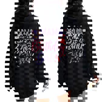 Two The Moon Mama Of The Birthday Girl Astronaut Family Women Oversized Hoodie Back Print - Monsterry