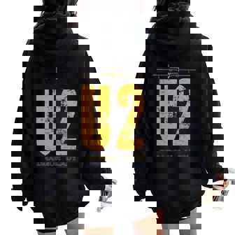 U-2 Dragon Lady Spy Plane Cuello Women Oversized Hoodie Back Print - Regaloses