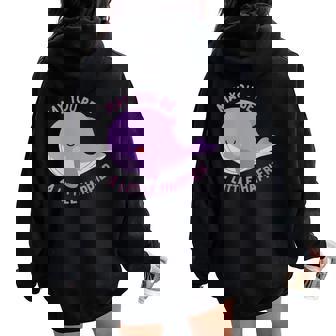 Una Ballena De Peluche Tinytan Poco Más Feliz Cuello Women Oversized Hoodie Back Print - Regaloses