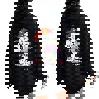 Unicornio Jersey Navideño Navidad Hombre Niños Women Oversized Hoodie Back Print - Regaloses
