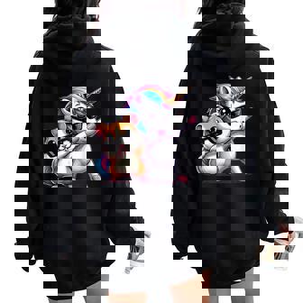 Unicornio Y Hámster Dabbing Niños Niñas Hombres Es Niños Adultos Women Oversized Hoodie Back Print - Regaloses