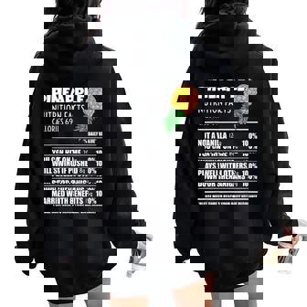 Upside Down Pineapple Nutrition Facts Swinger Men Women Women Oversized Hoodie Back Print - Monsterry
