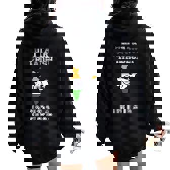 Uttar Pradesh India Vintage India Flag Map Women Oversized Hoodie Back Print - Monsterry