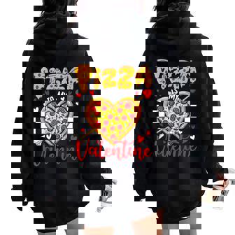Valentines Day Pizza Is My Valentine Boys Girls Kids Women Oversized Hoodie Back Print - Monsterry