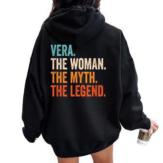 Vera The Woman The Myth The Legend Nombreera Women Oversized Hoodie Back Print - Regaloses