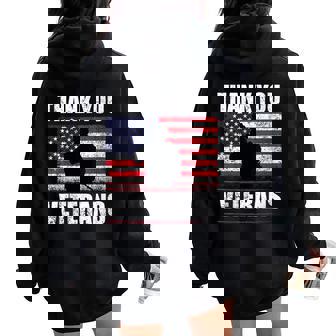 Veterans Day Thank You Veterans Proud Tee Women Oversized Hoodie Back Print - Monsterry