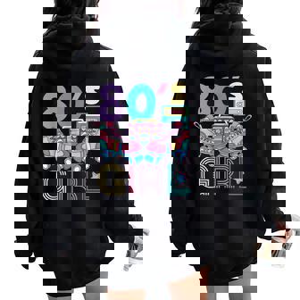 Vibrant 80'S Girl Retro Roller Skates Throwback Vibe Womens Women Oversized Hoodie Back Print | Seseable CA