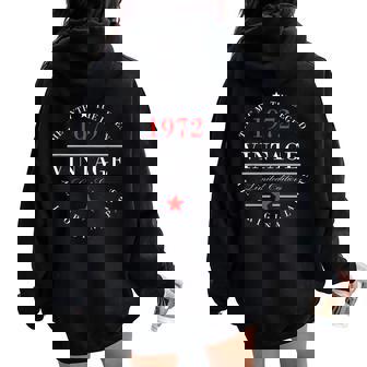 Vintage 1972 Original 53 Cumpleaños 53 Años Hombre Women Oversized Hoodie Back Print - Regaloses
