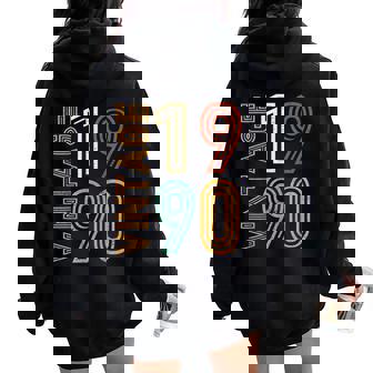 Vintage 1990 35Th Birthday 35 Years Old For Women Women Oversized Hoodie Back Print - Regaloses