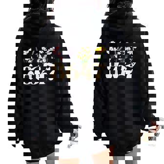 Vintage 86 47 Anti-Trump Flower President Women Oversized Hoodie Back Print | Mazezy