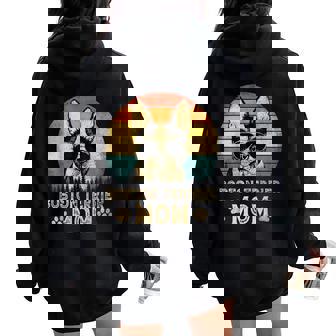 Vintage Boston Terrier Mom Dog Lovers Mother's Day Women Oversized Hoodie Back Print - Thegiftio
