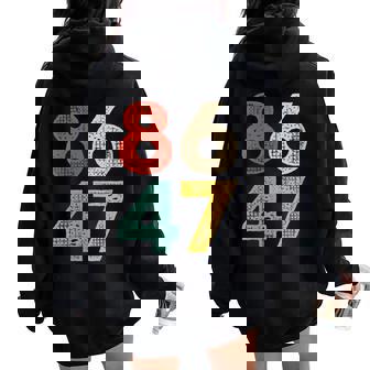 Vintage Classic 86 47 Anti Trump 2024 Impeach President Women Oversized Hoodie Back Print | Mazezy
