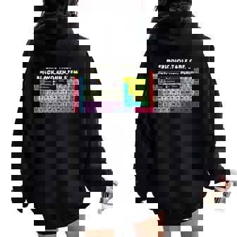 Vintage Color Periodic Table Of Black In Stem Science Women Oversized Hoodie Back Print | Mazezy
