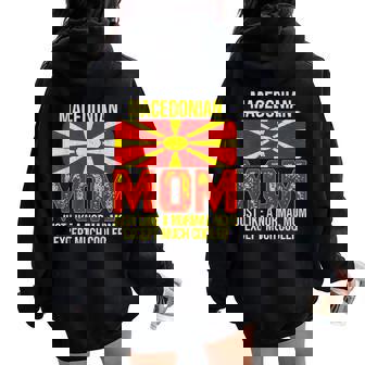 Vintage Macedonian Mom North Macedonia Flag For Mother's Day Women Oversized Hoodie Back Print - Thegiftio UK