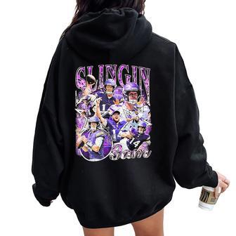 Vintage Sam Graphic Darnold Lover Youth Women Women Oversized Hoodie Back Print - Thegiftio UK