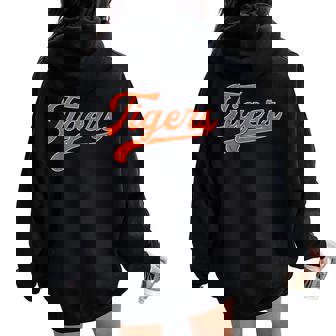 Vintage Tigers Nickname Boys Girls Orange Women Oversized Hoodie Back Print - Seseable
